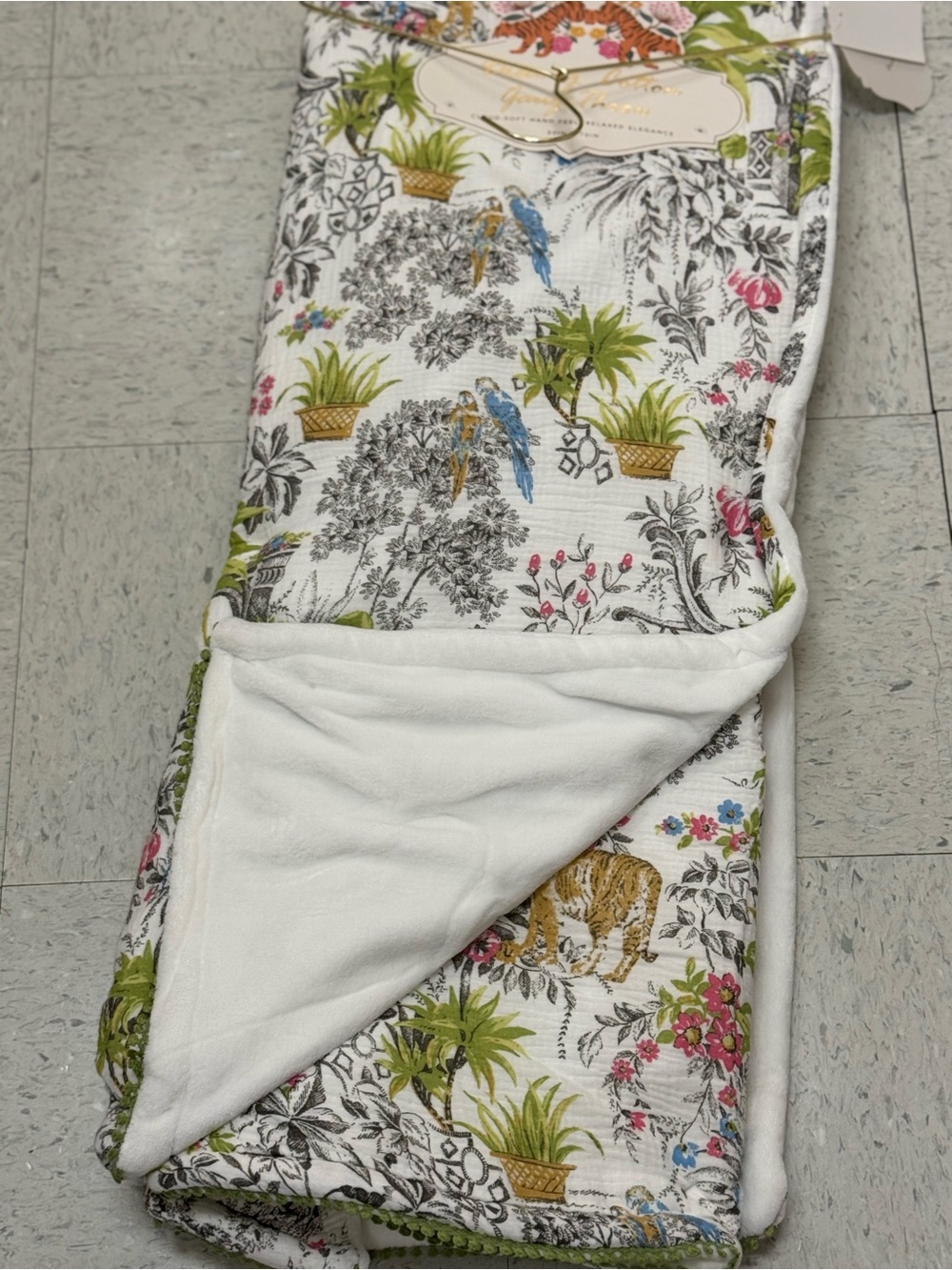 Reversible Jungle Print Throw Blanket -